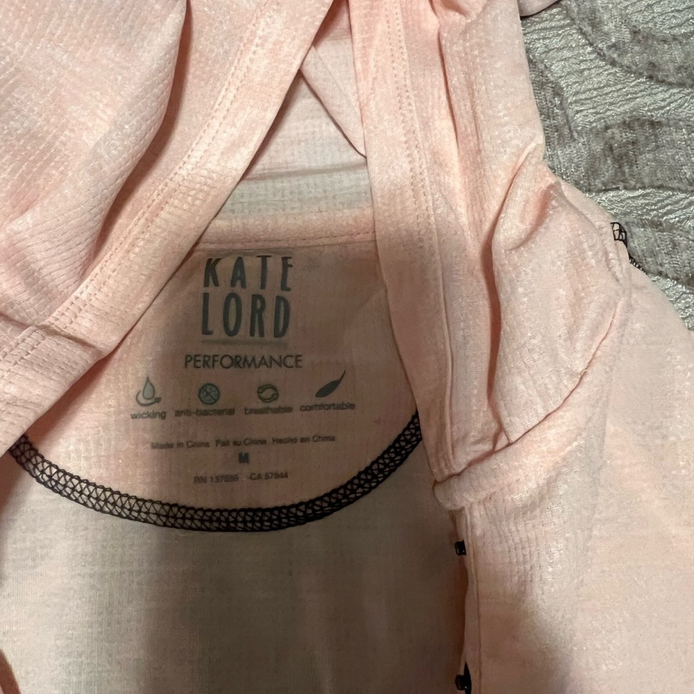 Kate Lord Performance Pink 1/4 Snap Hoodie, Size Medium NWOT - Picture 4 of 7